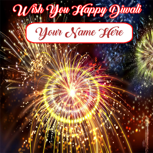 Amazing Diwali Crackers Wishes Card Name Pictures