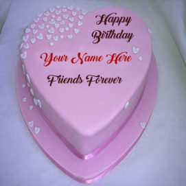 Birthday Heart Cake Friend Name Wishes Pictures