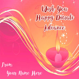 Happy Diwali Advance Name Wishes Beautiful Card Pictures