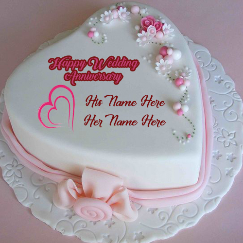 Happy Wedding Anniversary Wishes Names Cake Image