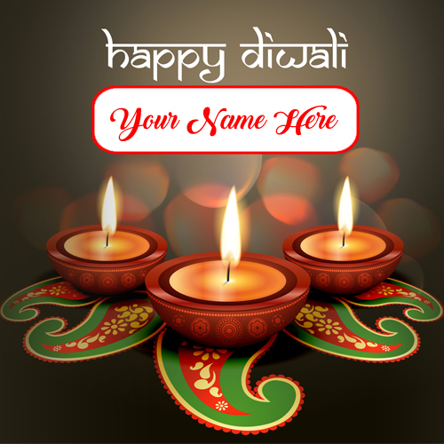 Name Pix Happy Diwali Candles Card Picture Edit Online