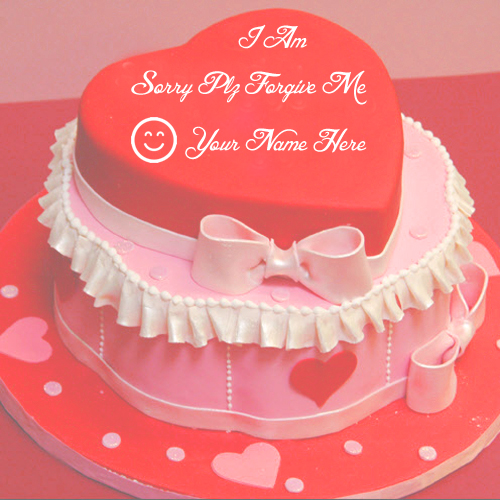 Sorry Plz Forgive Me Name Write Cake Pictures Online
