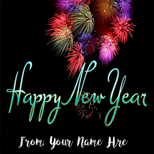 Amazing Firework New Year Wishes Name Image Edit