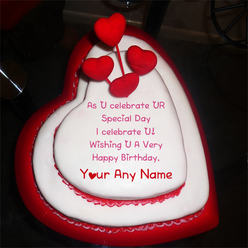 Beautiful Birthday Wishes Special Heart Cake Name Write