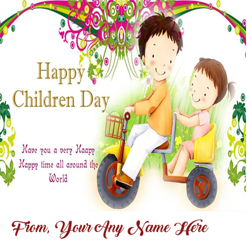 Children’s Day Greeting Name Card Edit Online Image Free