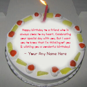Greeting Birthday Candles Cake Name Wishes Image