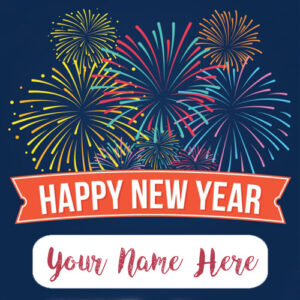 Happy New Year Name Wishes Celebration Card Sent