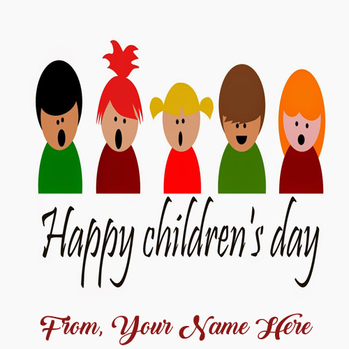 Print Name Children Day Wishes Cute Picture Sent Whatsapp