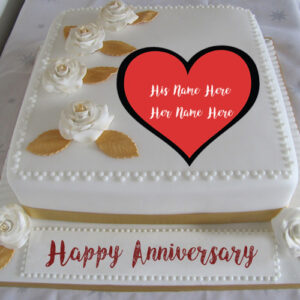 Awesome Anniversary Cake Two Name Write Profile Photo