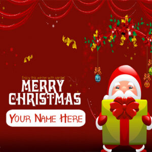 Beautiful Gift Santa Claus Christmas Wishes Name Photo