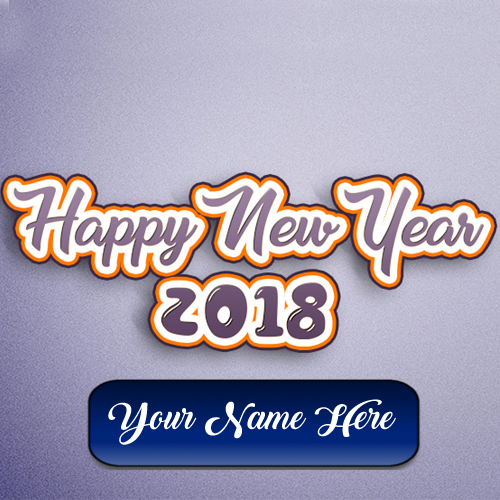 Beautiful Happy New Year 2018 Wishes Design Card Name Write