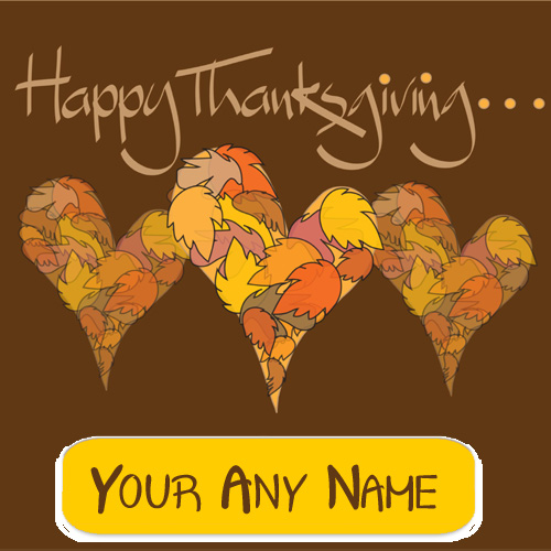 Happy Thanksgiving Day Stylish Name Wishes Card Edit Online