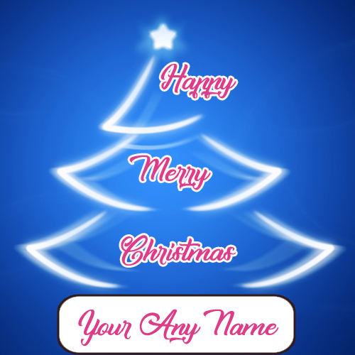 Lighting Christmas Tree Decoration Wishes Name Card Editor