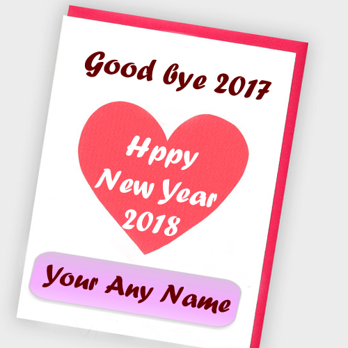 Online Name Write Love Greeting Card Happy New Year 2018