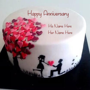 Romantic Anniversary Cake Customs Names Write Image