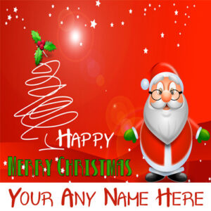 Smiling Santa Claus Merry Christmas Name Wishes Special Card Editor