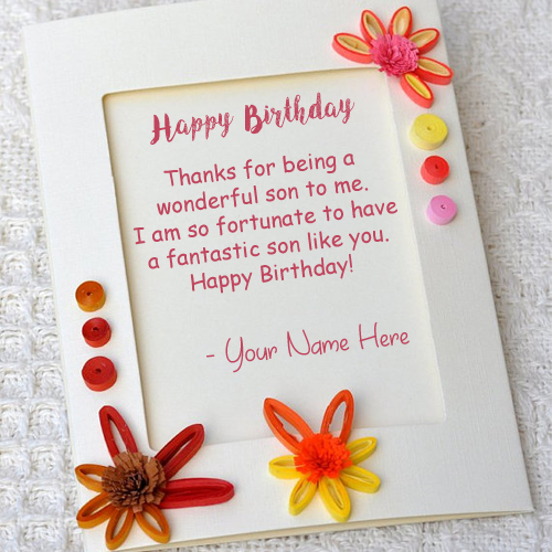 Son Birthday Wishes Greeting Card Write Name Image Online