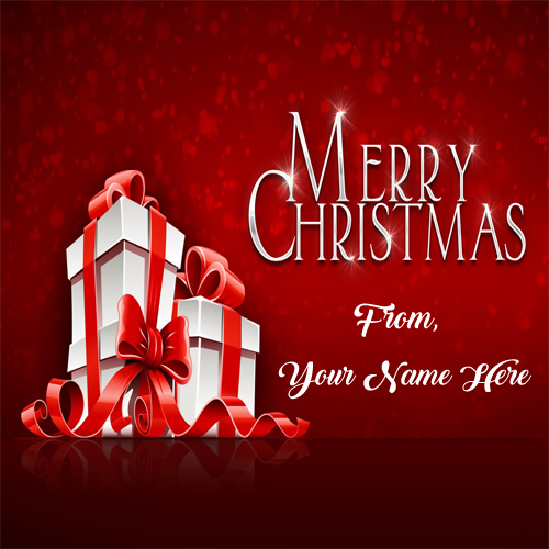 Amazing Merry Christmas Wishes Name Greeting Card Status