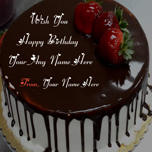 Custom Name Write Birthday Chocolate Cake Wishes Picture Editor