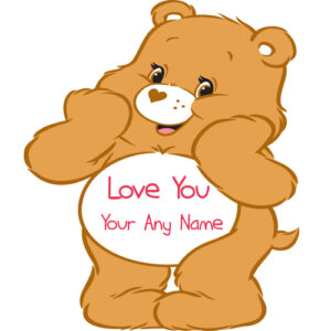 Cute Teddy Bear Love U Name Write Picture Sent Online