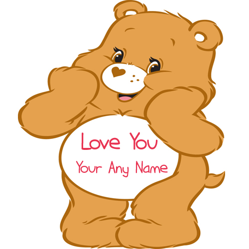 Cute Teddy Bear Love U Name Write Picture Sent Online_500X500