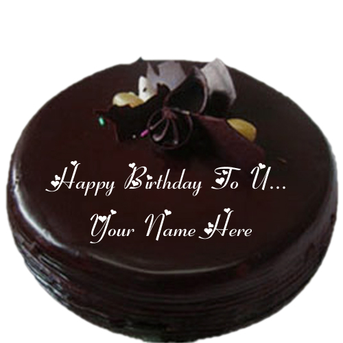 Happy Birthday Sweet Chocolate Cake Name Write Image Edit