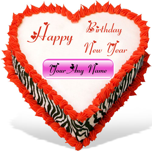 Happy New Year Birthday Wishes Beautiful Cake Image Online Edit