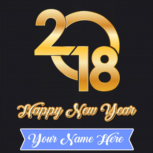 Name Write Happy New Year 2018 Greeting Card Status Picture_500X500