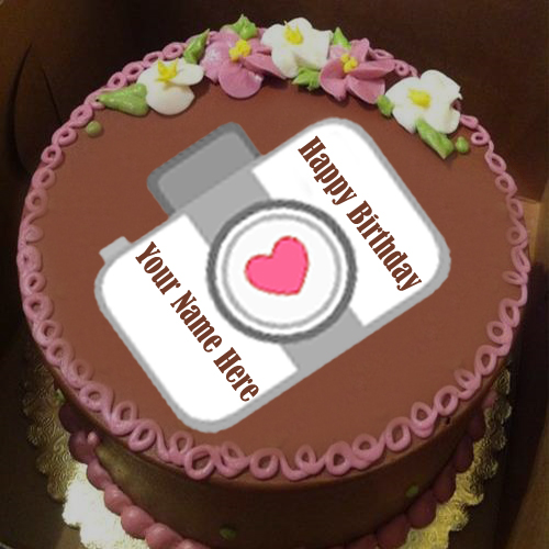 Write Name Happy Birthday Camera Cake Wishes Picture Sent