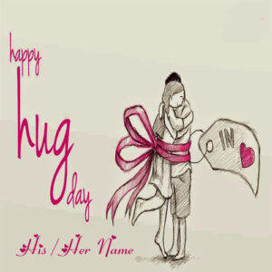 Happy Hug Day Romantic Couple Image Write Name Wishes
