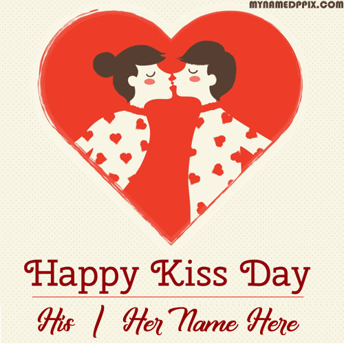 Happy Kiss Day Wishes Name Image Online Create Sent Free