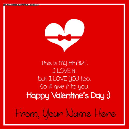 Latest Happy Valentine Day Greeting Quotes Card Name Edit Pictures