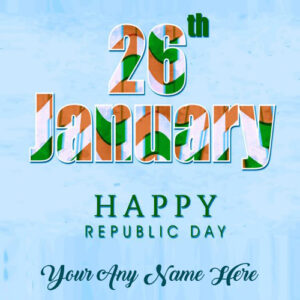 Print Name Happy Republic Day 26 January Indian Celebration Photo