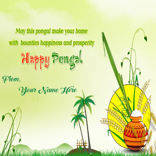 Quotes SMS Pongal Wishes Name Write Image Sent Free
