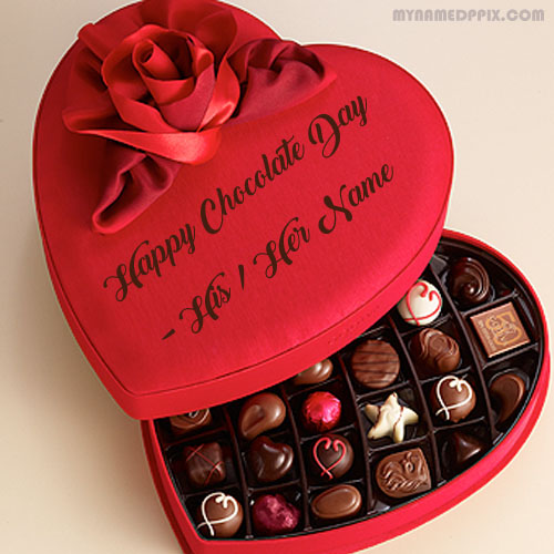 Unique Name Wishes Happy Chocolate Day Picture Sent Name Image