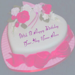 Wish U Happy Birthday Heart Look Cake On Name Write Pictures