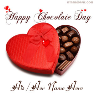Write Boyfriend Name Wishes Chocolate Day Beautiful Image Sent Online