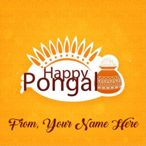 Write Name Happy Pongal Wishes Card Sent Online Edit
