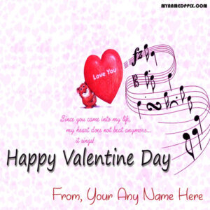Write Name Happy Valentine Day Love Greeting Card Images