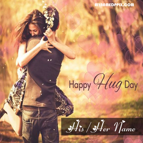 Romantic Happy Hug Day Love Name Photo Create Online Sent