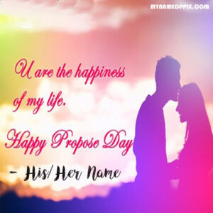 Romantic Propose Day Couple Name Wishes Greeting Card Images