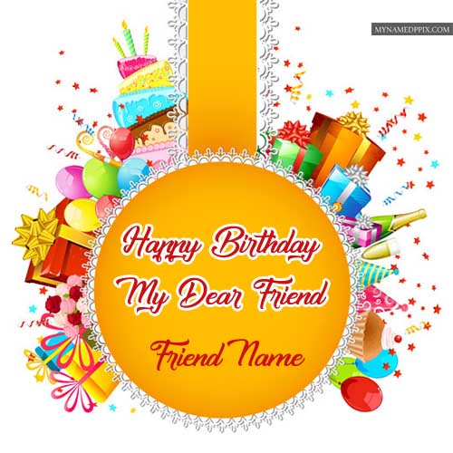 Amazing Birthday Wish Card Friend Name Write Images