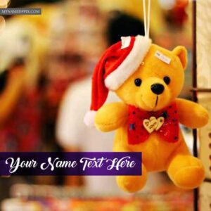 Beautiful Teddy Bear With Name Profile Image Online Create