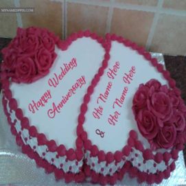 Flowers Decoration Anniversary Wishes Couple Name Cakes