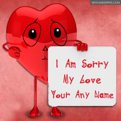 Love Name Sorry Card Beautiful Heart Send Photo Online Create_500X500