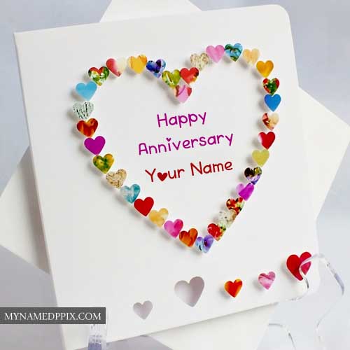 Name Write Beautiful Heart Design Anniversary Card Create