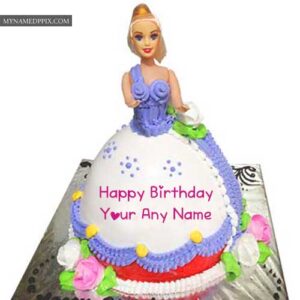 New Beauty Barbie Birthday Cake Kids Girl Name Wishes Images