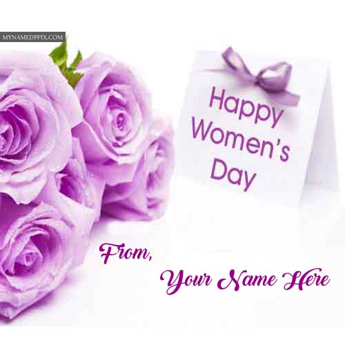 Online Happy Women’s Day Wishes Beautiful Wish Card Name Print