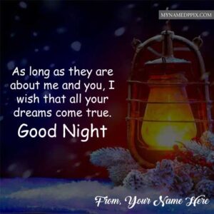 Write Name Good Night Wishes Light Lamp Image Send