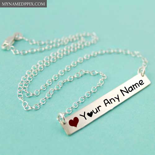Write Name Silver Necklace Bar Image Profile Photo Edit